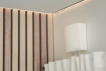 Korvausilmaventtiili asennettuna seinään